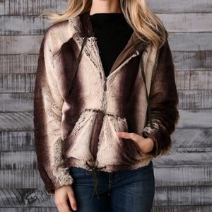 Paparazzi Faux Fur Floral Embroidered Jacket NWTs